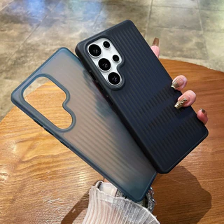 เหมาะสําหรับ Samsung Galaxy S21, S22, S23, S24, S25 Plus, Pro Ultra 4G/5G เคสโทรศัพท์หรูหรา, TPU + PC กระดาษลูกฟูกเคลือบ, กันลื่นและกันกระแทกฝาครอบป้องกัน