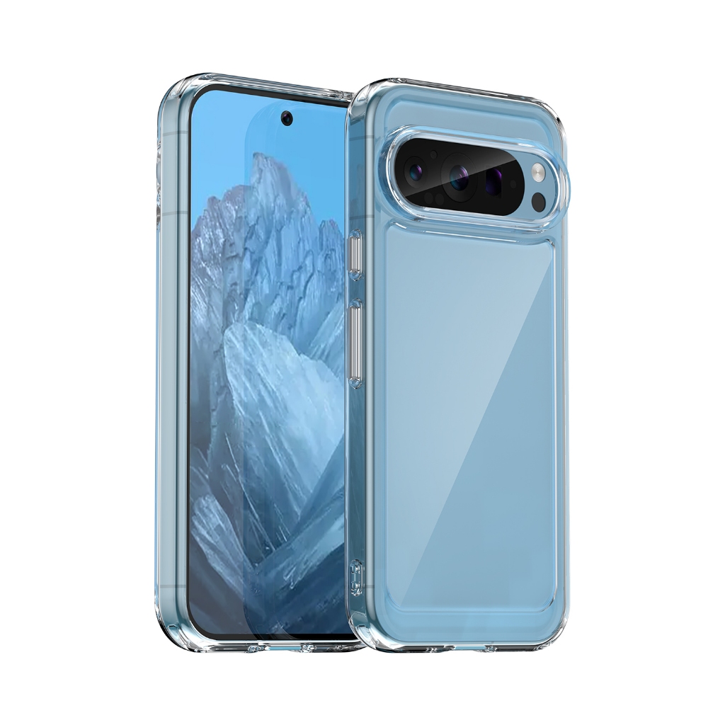 อะคริลิคปลอกใสสําหรับ Google Pixel 9 Pixel9 G2YBB GUR25 G1B60 เคสโทรศัพท์ไม่เคยโปร่งใสสีเหลืองกันกระ