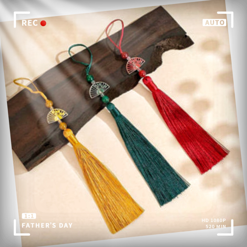 12 ซม.พู่รูปพัดลมปมจีนตกแต่งสไตล์จีน Hanfu ขนาดเล็กแขวนพู่ Diy Pressed Collar Retro อุปกรณ์เสริม