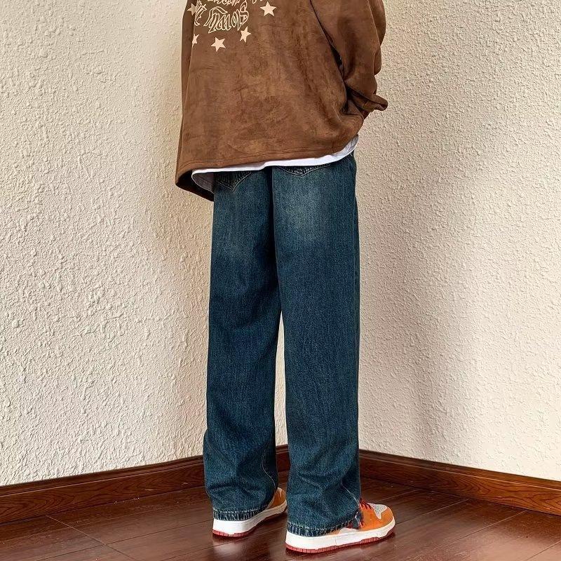 Gensiboy-กางเกงยีนส์ผู้ชาย baggy jeans ขากระบอก ย้อนยุค สไตล์อเมริกัน ไซส์ M-3XL - รูปที่ 3