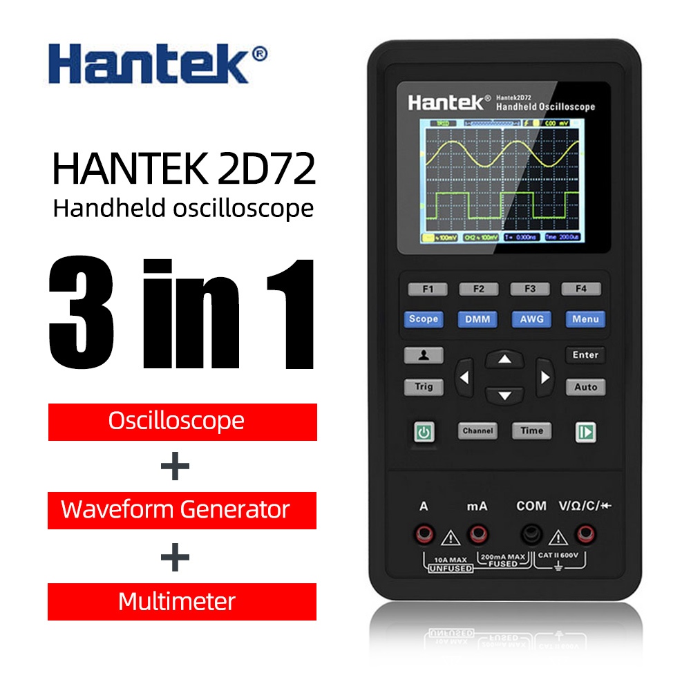 Hantek 2D42 2D72 2C72 3 in1 Oscilloscope Digital Oscilloscope + เครื่องกําเนิดไฟฟ้า Waveform + มัลติ