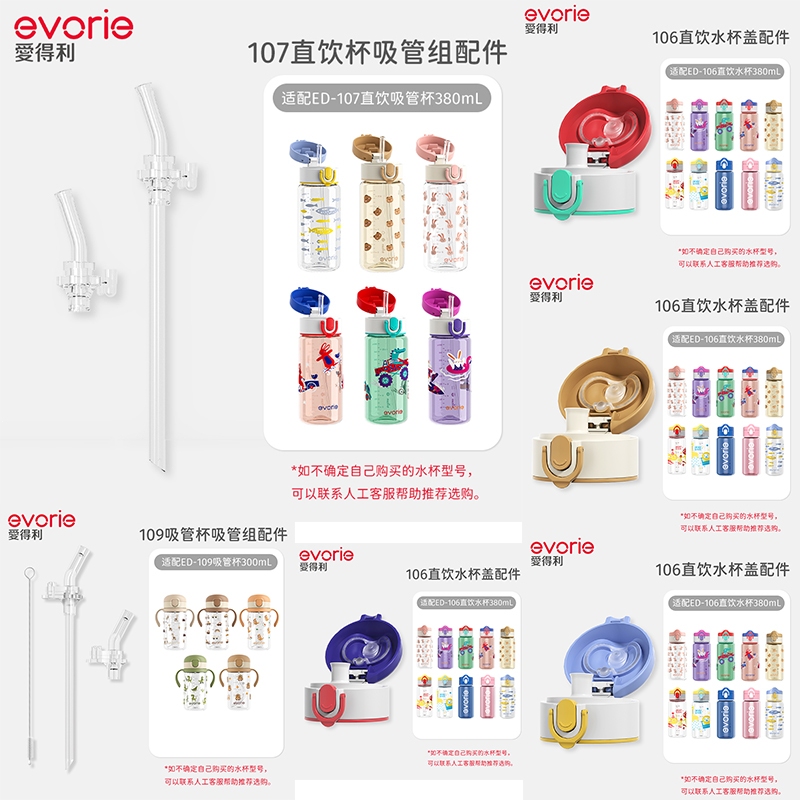 Evorie ขวด ED-106 ED-107 ED-109 ED-103 ED-105 หลอดเปลี่ยนฝาปิดอุปกรณ์เสริมหมวก