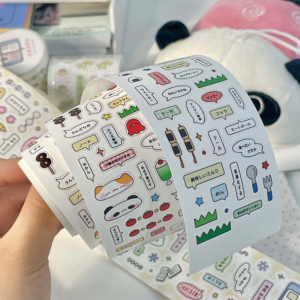 Cut Film Sticker Roll Cute Graffiti Style Dialog Sticker deco Handbook Material Sticker