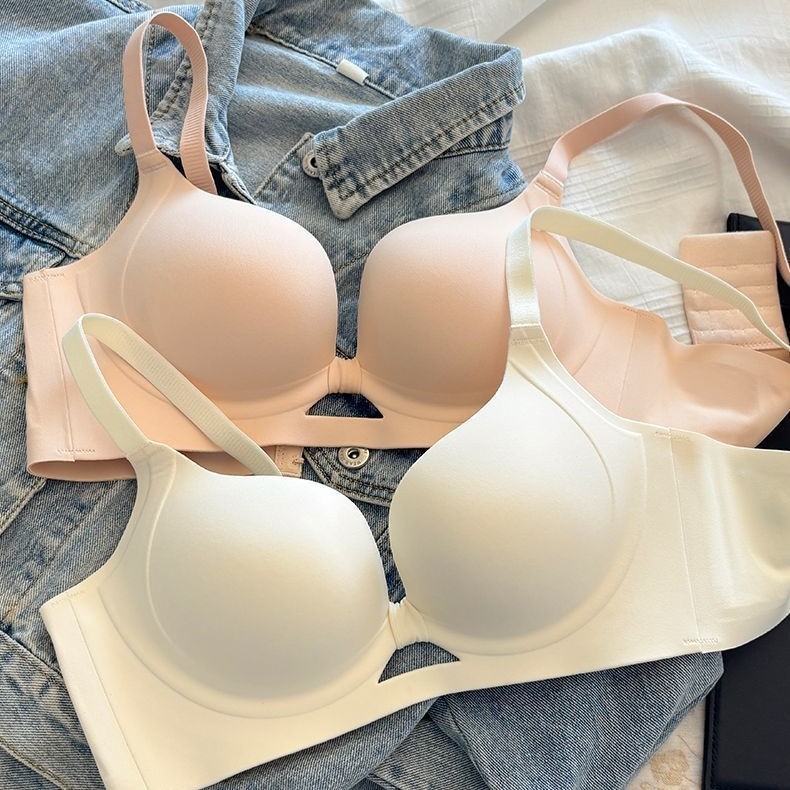 👙บราไร้โครง👙 ชุดชั้นในไร้ขอบไร้รอยต่อ ชุดชั้นในไม่มีโครง ยกเต้านม ยกข้างป้องกันการหย่อนคล้อย เนื้อผ้านุ่ม สบายและระบายอากาศได้ ชุดชั้นในคุณภาพสูง เหมาะสำหรับการสวมใส่ในชีว