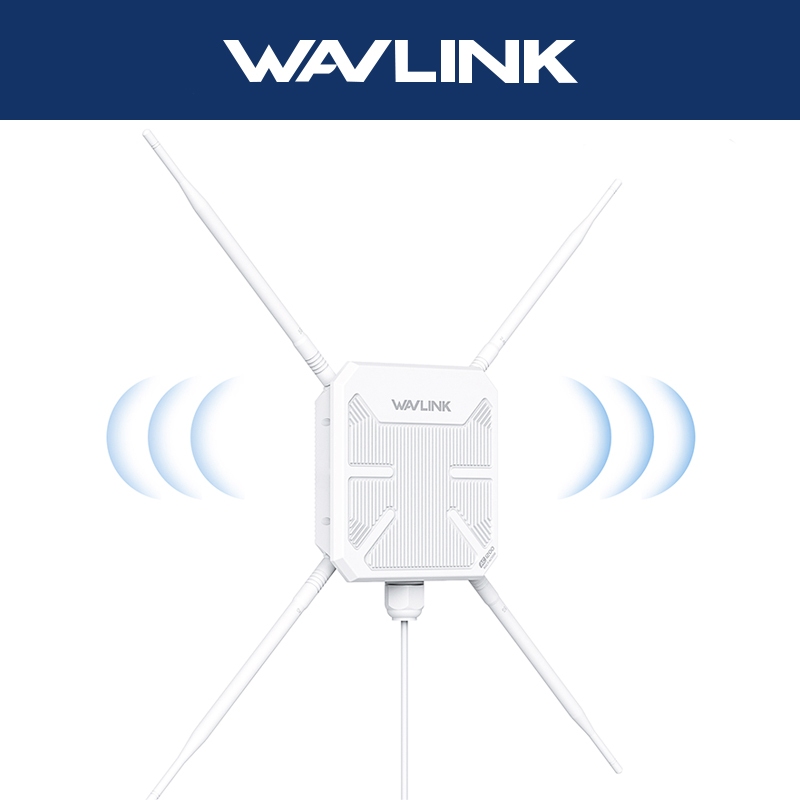 Wavlink AC1200 Outdoor Access Point Dual-Band Wi-Fi Extender พร้อมเสาอากาศ Omni 4 x 7dBi