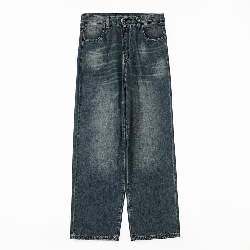 Gensiboy-กางเกงยีนส์ผู้ชาย baggy jeans ขากระบอก ย้อนยุค สไตล์อเมริกัน ไซส์ M-3XL - รูปที่ 6