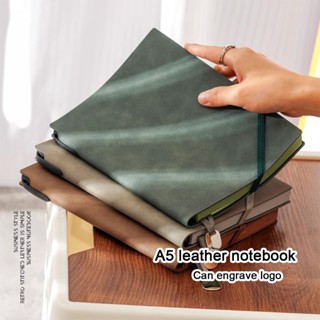 (สามารถสลักโลโก้ได้) สมุดโน๊ตปกอ่อน A5 หนา ดีไซน์สายคล้อง สม…