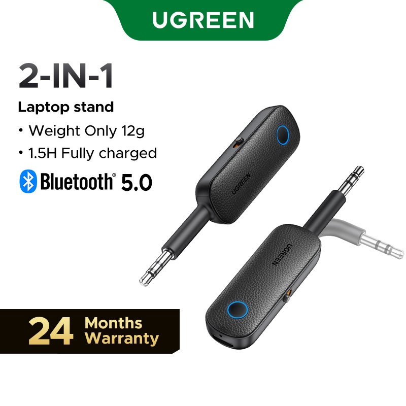Ugreen 2 In 1 อะแดปเตอร์ส่งสัญญาณบลูทูธ 5.0 ไร้สาย 3.5 มม. สําหรับระบบทีวี และเสียง