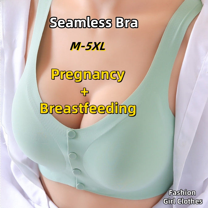 M-5xl ขนาดใหญ่แม่พยาบาล Bra ชุดชั้นในคนท้องไม่มีรอยต่อไม่มีแหวนเหล็ก Push Up Top สนับสนุนชุดชั้นในพยาบาลตั้งครรภ์