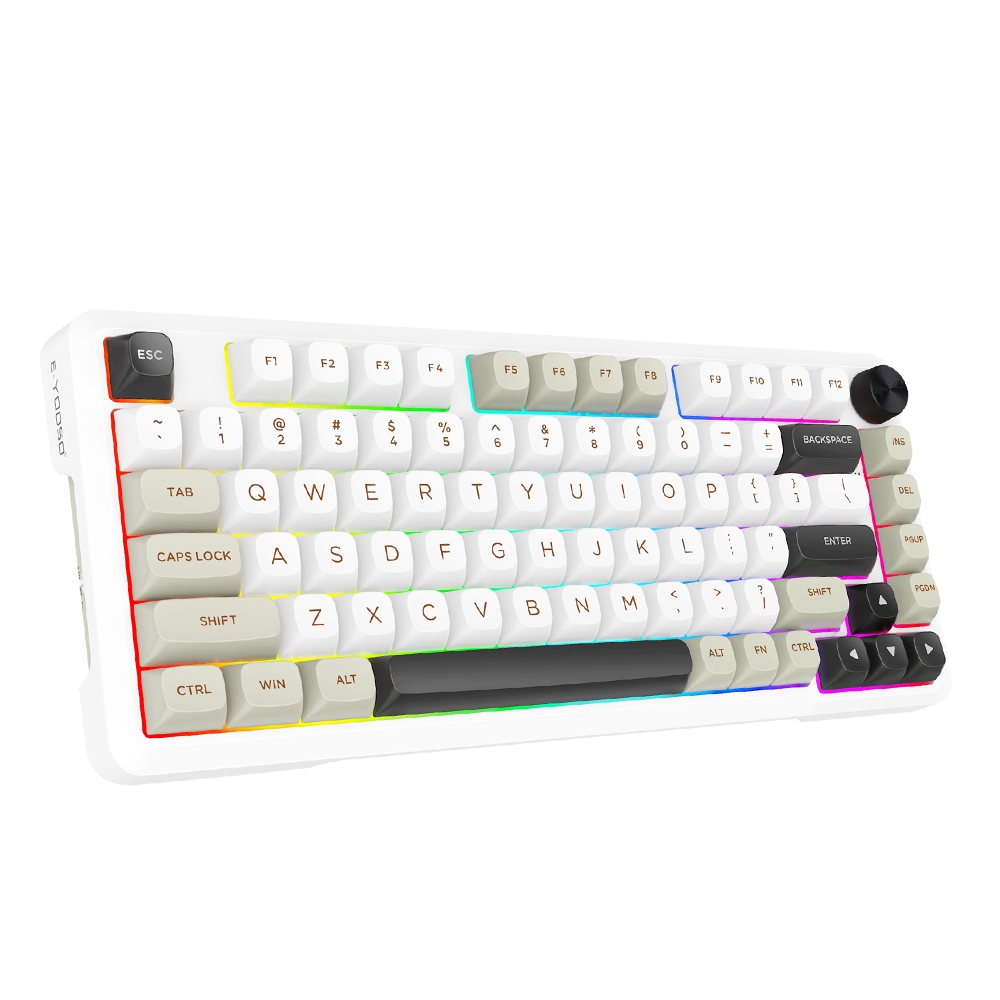 E-yooso Z82 RGB USB คีย์บอร์ดเกมบลูทูธรองรับ 2.4G ไร้สาย 3 โหมด Gamer 82 คีย์สําหรับคอมพิวเตอร์พีซีแ