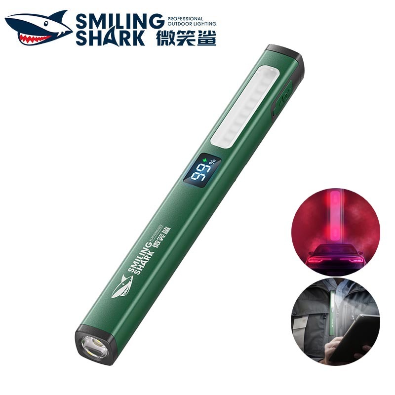 SmilingShark GZ5112 ไฟฉาย led สว่างมาก ด้วยไฟด้านซัง ไฟคบเพลิง 6 โหมด แสงสีขาว/ เหลือง/ แดง Type-C แบบชาร์จได้ กันน้ำสำหรับการตั้งแคมป์ปีนเขา