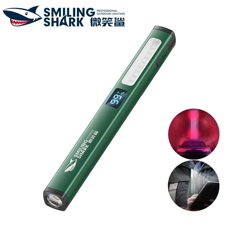 SmilingShark GZ5112 ไฟฉาย led สว่างมาก ด้วยไฟด้านซัง ไฟคบเพลิง 6 โหมด แสงสีขาว/ เหลือง/ แดง Type-C แบบชาร์จได้ กันน้ำสำหรับการตั้งแคมป์ปีนเขา