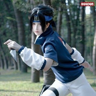 Holoun Uchiha Sasuke คอสเพลย์เครื่องแต่งกายสีฟ้าญี่ปุ่นอะนิเ…