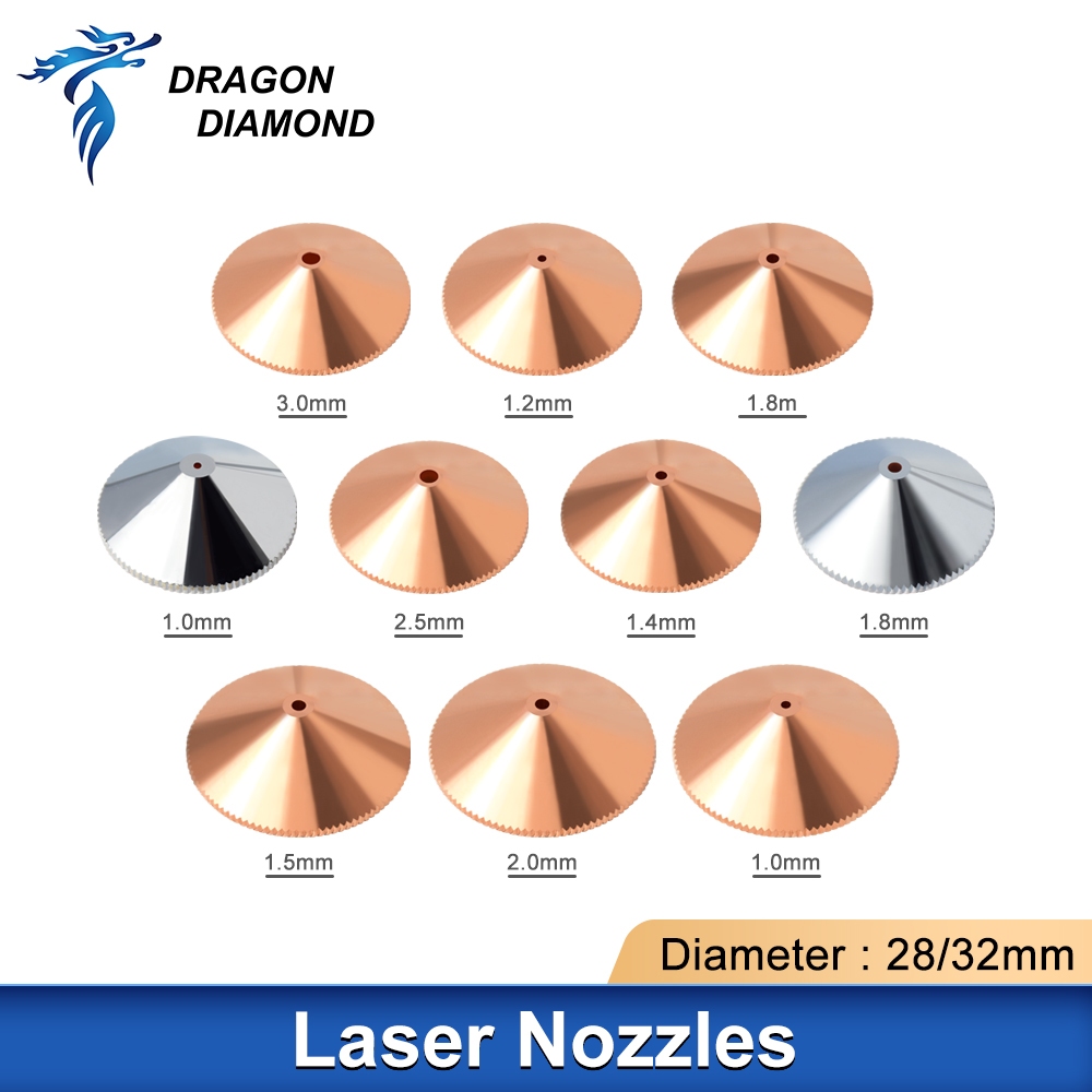 Dragon Diamond 1pc หัวฉีด หัวตัดเลเซอร์ D28/32 มม.H15 Calibre 1.0-5.0 เดี่ยว/สองชั้นเชื่อมเลเซอร์หัวฉีดสําหรับ Precitec WSX Raytools ไฟเบอร์เลเซอร์เครื่องตัด