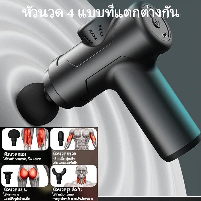 เครื่องนวดมือถือบรรเทา โซเรนส์ พกพาสะดวก ปืนนวดไฟฟ้า ปืนนวด นวดกล้ามเนื้อ เครื่องนวดไฟฟ้า พังผืด กู