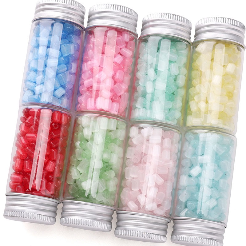 60ชิ้น/แพ็ค4x6มิลลิเมตรแมวตาหลอดลูกปัดทรงกระบอกแก้วลูกปัดสําหรับ ทําเอง สร้อยคอเครื่องประดับทํา - รูปที่ 4