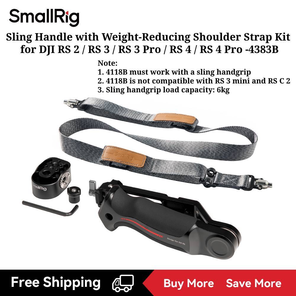 Smallrig Sling Handle Kit พร้อมสายสะพายไหล่ลดน้ําหนัก #4383C #4118B สําหรับ DJI RS 4/RS 4Pro, DJI RS 2 / RSC 2 / RS 3 / RS 3 Pro