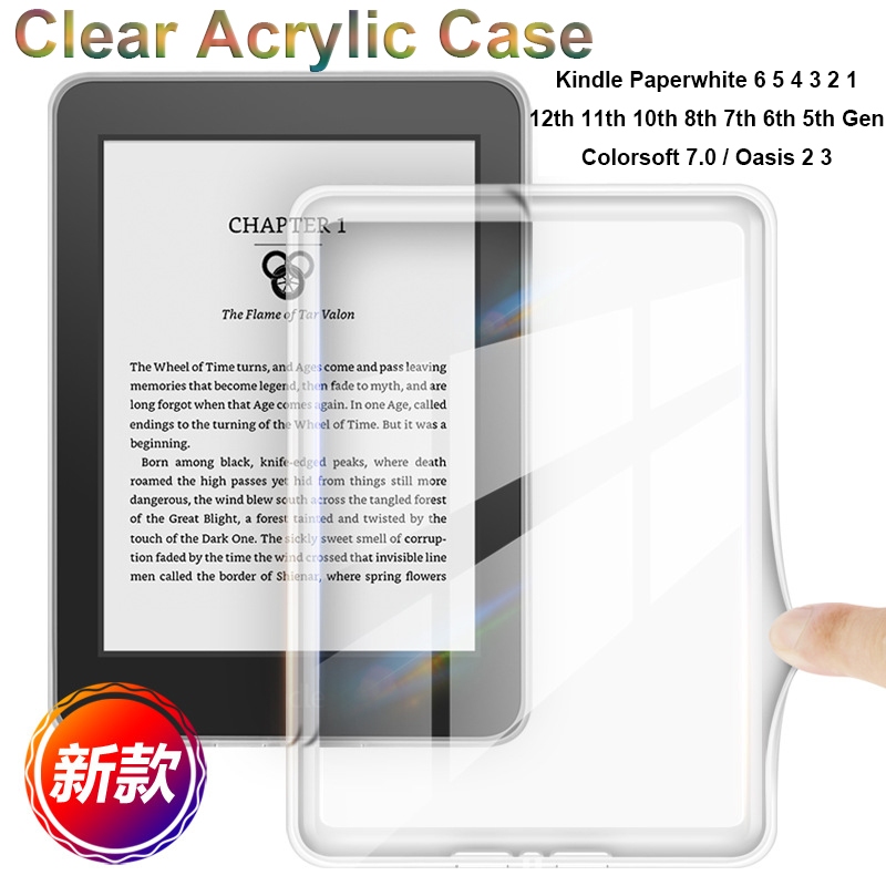 Clear Case สําหรับ Kindle 2024 2022 12th 11th 10th 8th 7th 6th 5th Gen Paperwhite 6 5 4 3 2 1 Colors