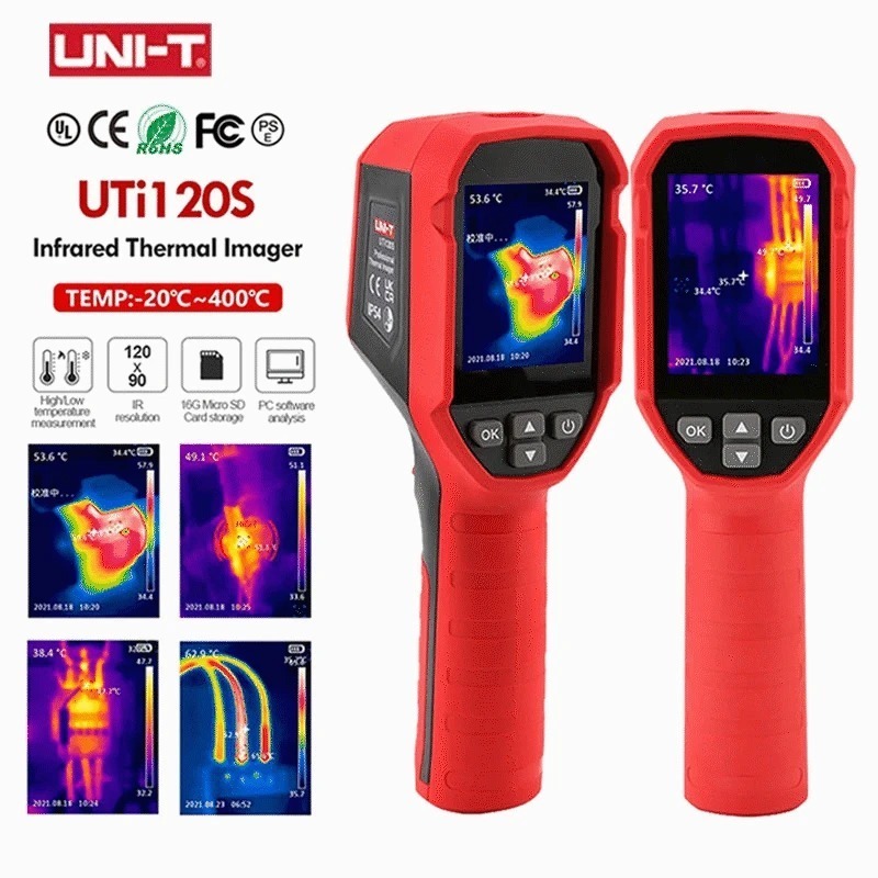 Uni-t เครื่องวัดอุณหภูมิความร้อนอินฟราเรด UTi120S สําหรับบอร์ดวงจรอิเล็กทรอนิกส์ -20~400℃