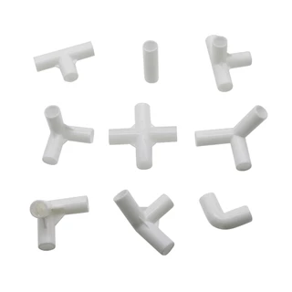เส้นผ่านศูนย์กลางภายใน 8 มม./12 มม./16 มม. ข้อศอกตรง 4-Way Tee Connector 60 90 120 135 องศา PVC Connector DIY ตู้เสื้อผ้าเต็นท์ Fitting Adapter