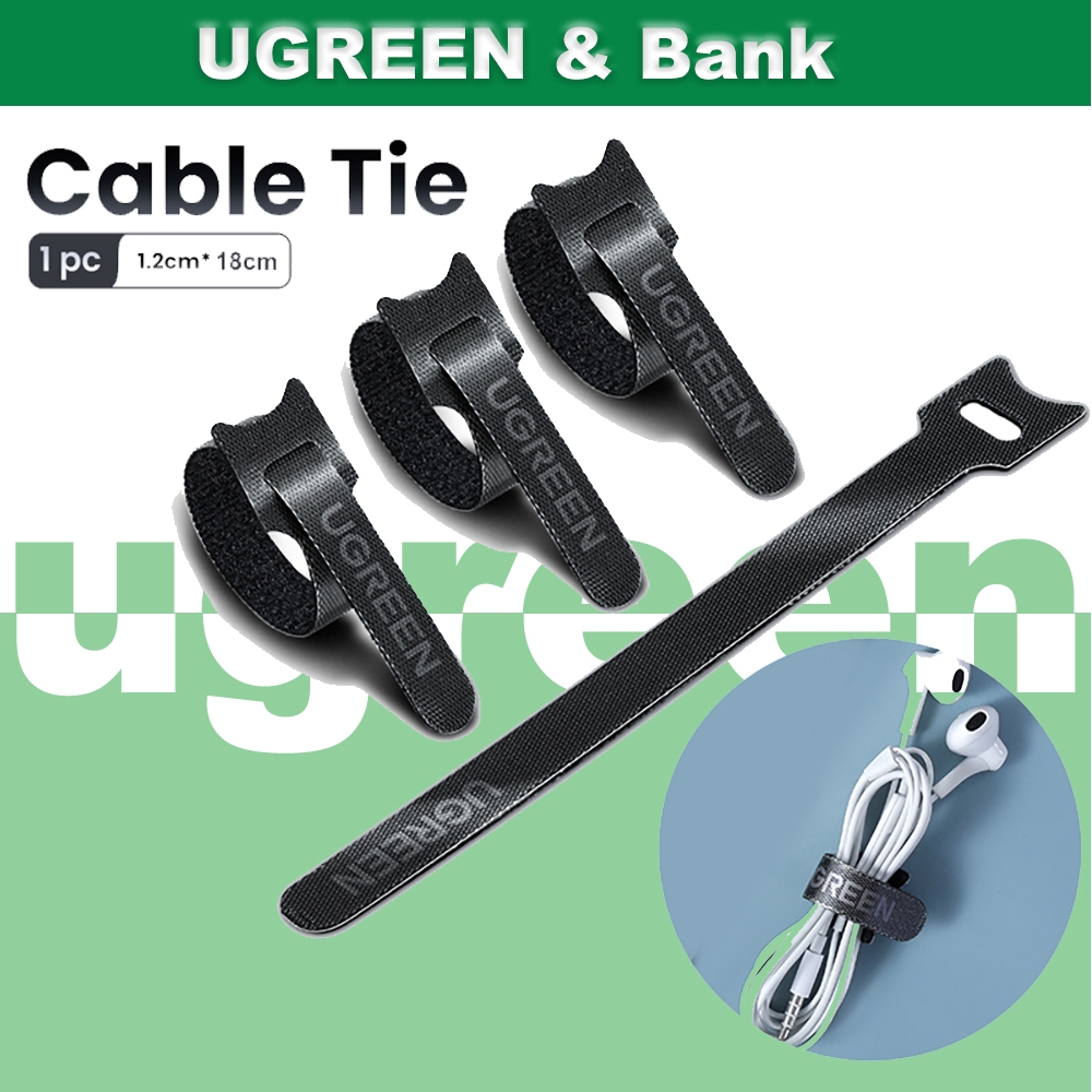 Ugree n Cable Organizer 1 ชิ้น/10 ชิ้นสายผูกลวด Winder เทปไนลอน 18 ซม.สําหรับเมาส์สายหูฟัง