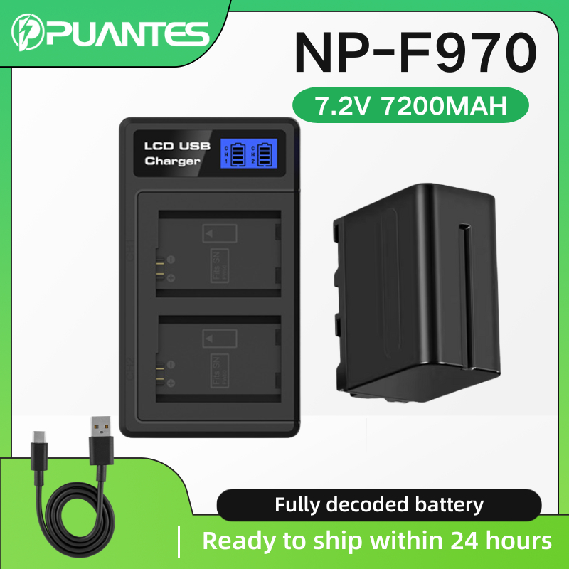 Puantes NP-F970 เหมาะสําหรับแบตเตอรี่กล้อง Sony HXR-NX5C NX5R NX3 ดิจิตอล LED เติมแสง monitor f750 F