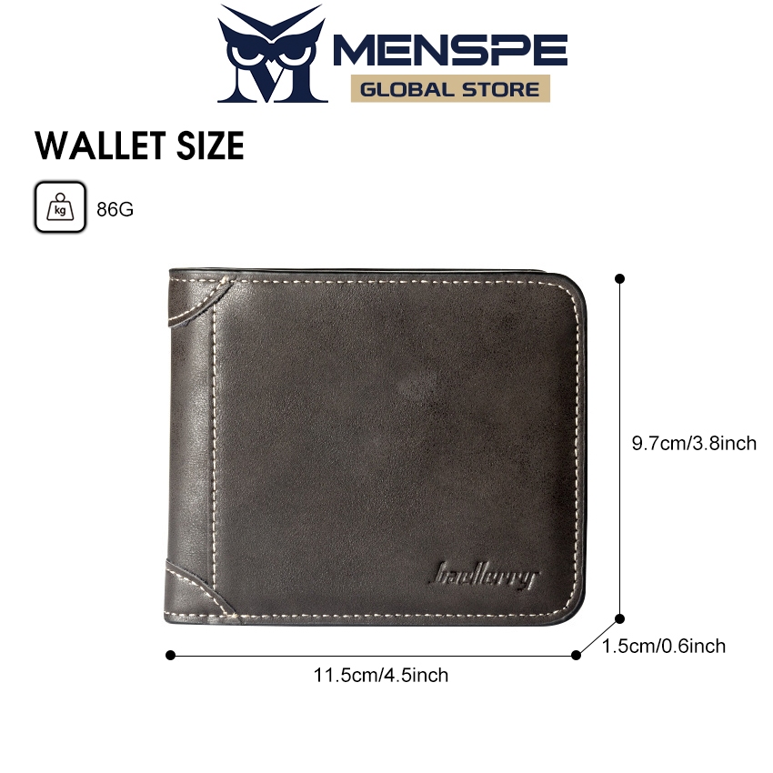 Menspe กระเป๋าสตางค์ผู้ชาย Retro PU กระเป๋าสตางค์สั้นกระเป๋าสตางค์ธุรกิจกระเป๋าเหรียญซิปกระเป๋าสตางค์ Multi-Card ตําแหน่งกระเป๋าสตางค์ Nubuck หนังกระเป๋าสตางค์กระเป๋าเหรียญ ID บัตรเคร