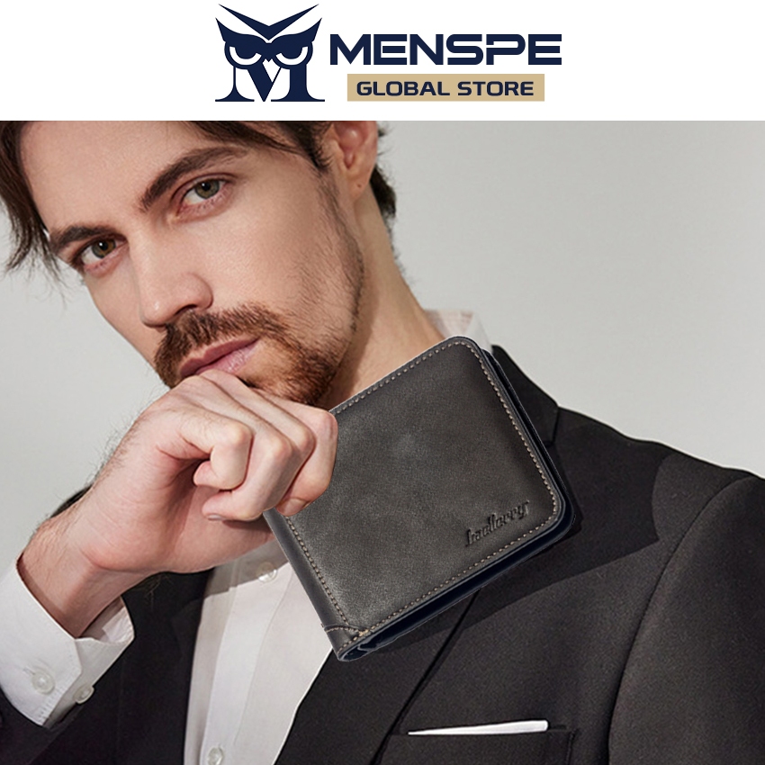 Menspe กระเป๋าสตางค์ผู้ชาย Retro PU กระเป๋าสตางค์สั้นกระเป๋าสตางค์ธุรกิจกระเป๋าเหรียญซิปกระเป๋าสตางค์ Multi-Card ตําแหน่งกระเป๋าสตางค์ Nubuck หนังกระเป๋าสตางค์กระเป๋าเหรียญ ID บัตรเคร