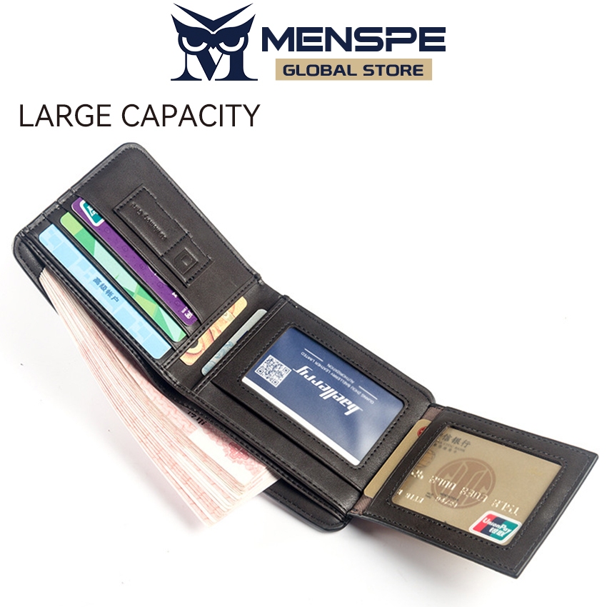 Menspe กระเป๋าสตางค์ผู้ชาย Retro PU กระเป๋าสตางค์สั้นกระเป๋าสตางค์ธุรกิจกระเป๋าเหรียญซิปกระเป๋าสตางค์ Multi-Card ตําแหน่งกระเป๋าสตางค์ Nubuck หนังกระเป๋าสตางค์กระเป๋าเหรียญ ID บัตรเคร
