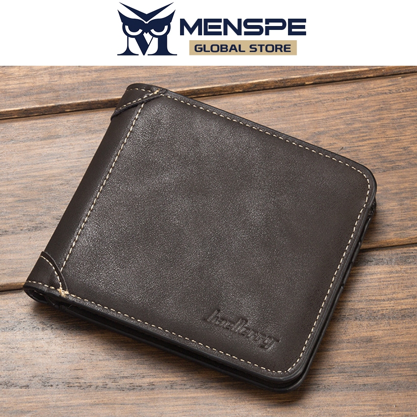Menspe กระเป๋าสตางค์ผู้ชาย Retro PU กระเป๋าสตางค์สั้นกระเป๋าสตางค์ธุรกิจกระเป๋าเหรียญซิปกระเป๋าสตางค์ Multi-Card ตําแหน่งกระเป๋าสตางค์ Nubuck หนังกระเป๋าสตางค์กระเป๋าเหรียญ ID บัตรเคร