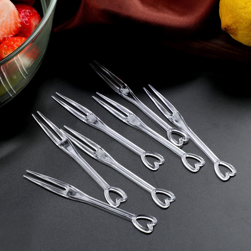 🛒 100 ชิ้น/แพ็ค Fruit Skewer ส้อมผลไม้เชิงพาณิชย์ ทนทาน ส้อมแบบใช้แล้วทิ้ง