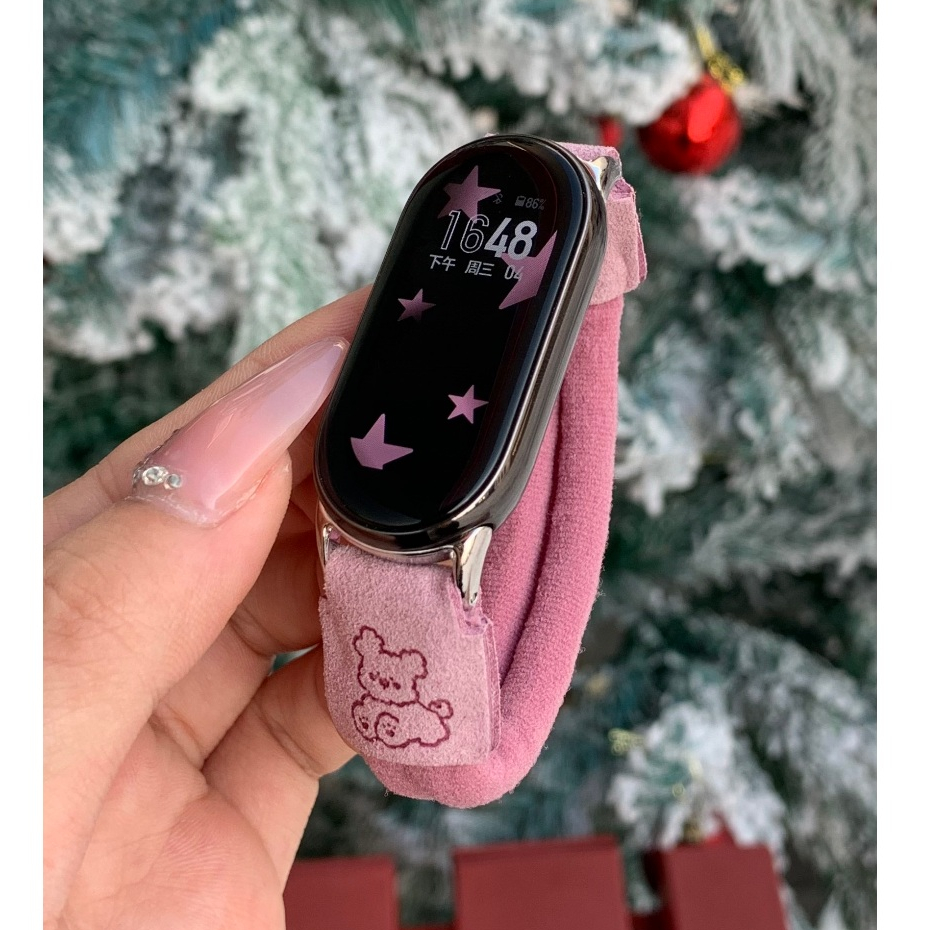 สายนาฬิกาแบบยืดหยุ่นสําหรับ mi band 9 สายคล้องลูกปัด mi band 9 กรณี Xiaomi Smart band 9 สายคล้องคอ m