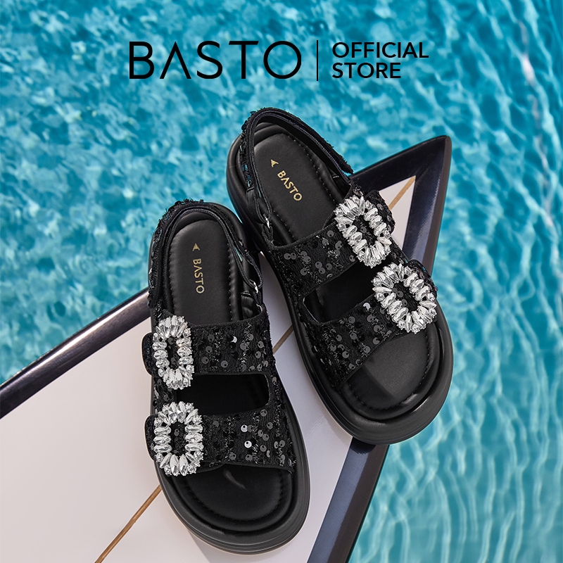 BASTO Women's Platform Sandals Slippers รองเท้าแตะผู้หญิง รองเท้าส้นตึก BP582