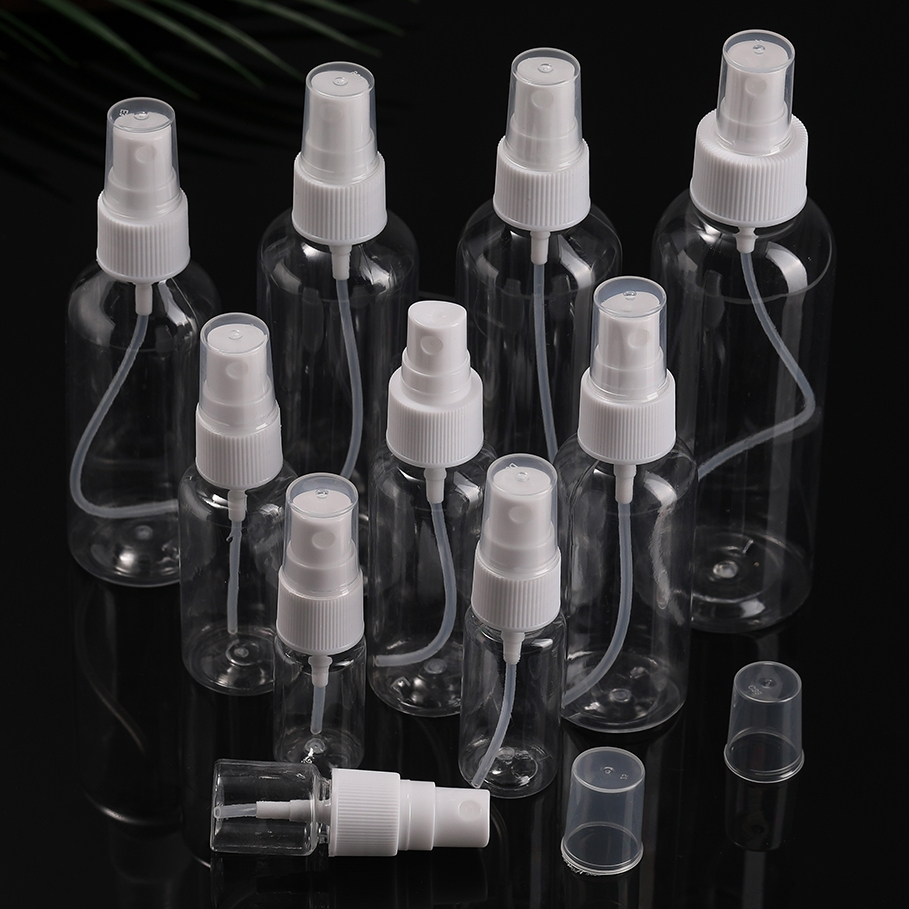 St.kunkka 5Pcs ขวดสเปรย์ พลาสติกโปร่งใส 5ml-150mlขวดสเปรย์แอลกอฮอล์ สามารถใช้กับเครื่องสําอางและน้ําหอมสําหรับเดินทาง