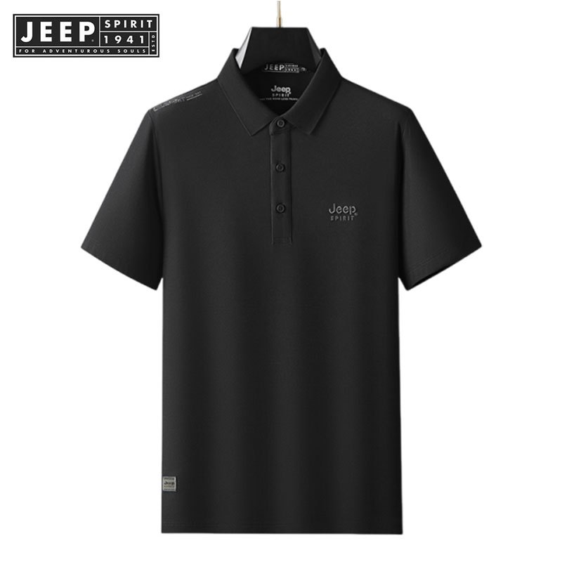 Jeep SPIRIT 1941 ESTD ผู้ชายฤดูร้อนใหม่ธุรกิจลําลองเทรนด์แฟชั่นปักเสื้อโปโลแขนสั้น