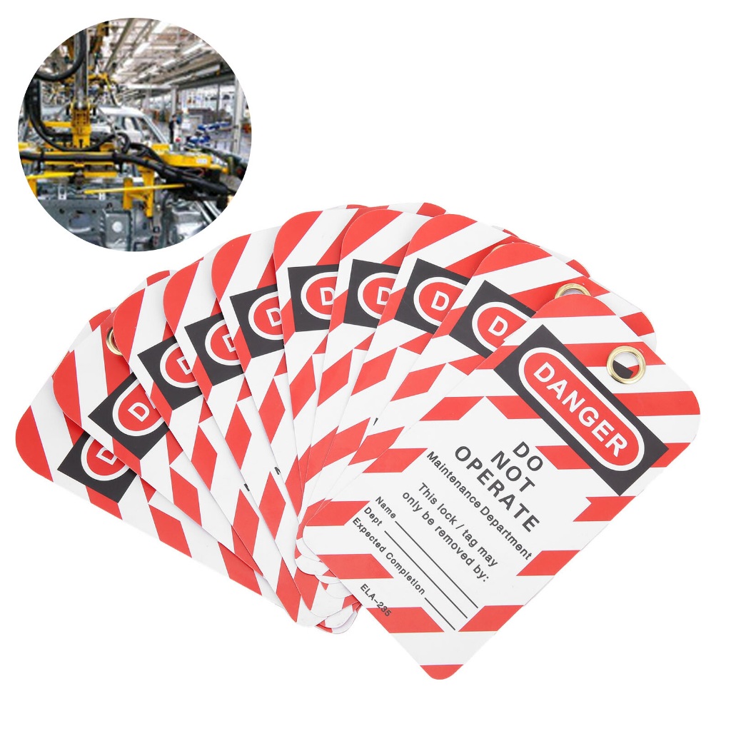 สนุก ~ 10PCS Lockout Tag Danger Do Not Operate Safety Warning Front / Back Label PVC สําหรับอุปกรณ์