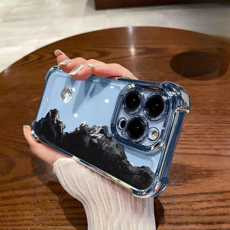 เคส For Xiaomi 14T 14T Pro Civi 4 Pro Civi 3 11T 11T Pro หมึกภาพวาดภูเขาตกกรณีโทรศัพท์