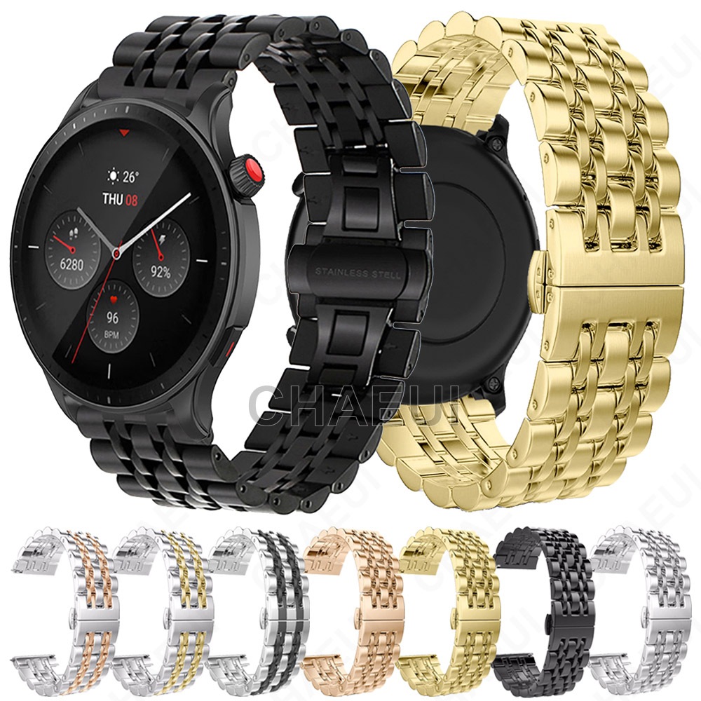 สายสแตนเลสทนทานสร้อยข้อมือสายโลหะสําหรับ Amazfit GTR 4 3 Pro 2 / Balance 2 / Cheetah Pro / GTR Mini / Active 2