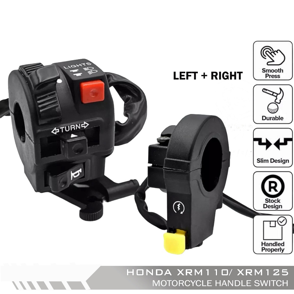 สวิตช์มือจับรถจักรยานยนต์ Honda XRM / ชุดสวิตช์มือจับ XRM100 / XRM110 / XRM125 ( 1 คู่ )
