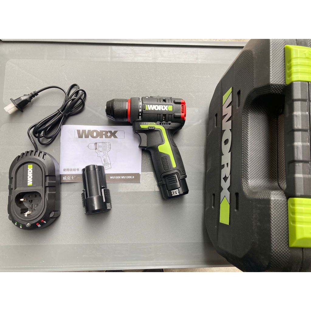 WORX (WORX) 12V สว่านไฟฟ้าไร้แปรงถ่านแบบชาร์จไฟได้ WU130X ไร้สายลิเธียมสว่านไฟฟ้ามือสว่านไฟฟ้าไขควงไ
