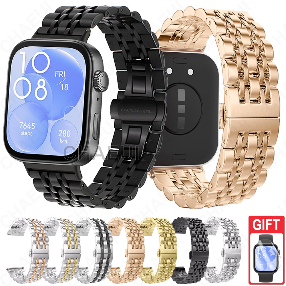 สายสแตนเลสสายนาฬิกาโลหะทนทานสร้อยข้อมือสําหรับ Huawei Watch Fit 5 4 Pro 3 2 / Huawei Watch Fit Special Edition