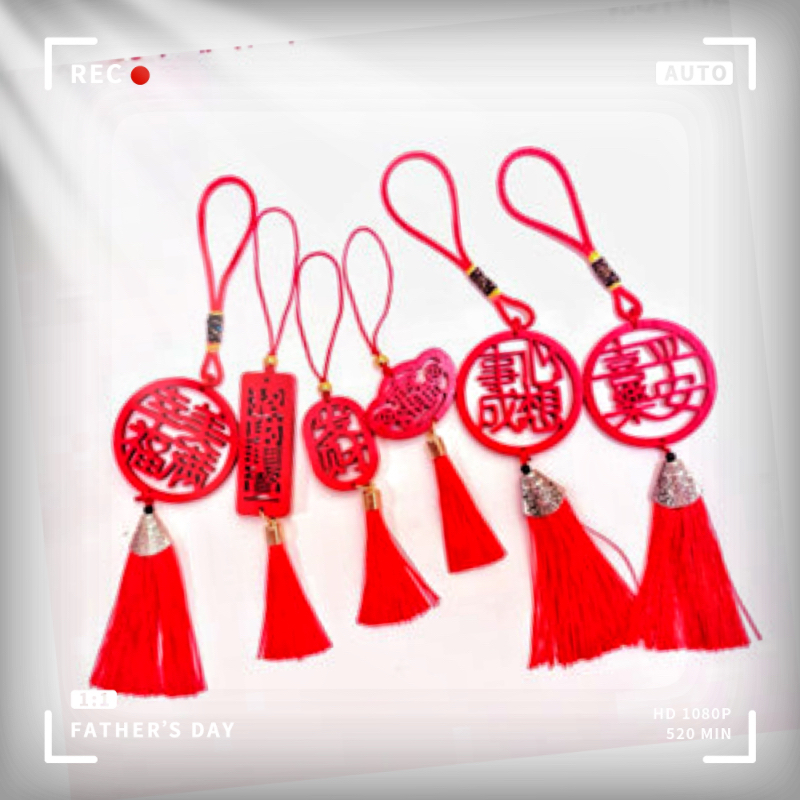 ไม้โหลออกปากปลาพู่จี้สําหรับเทศกาลฤดูใบไม้ผลิฉลองจีนปมพู่จี้สําหรับต้อนรับฤดูใบไม้ผลิและรับพร ทําเอง บอนไซจี้