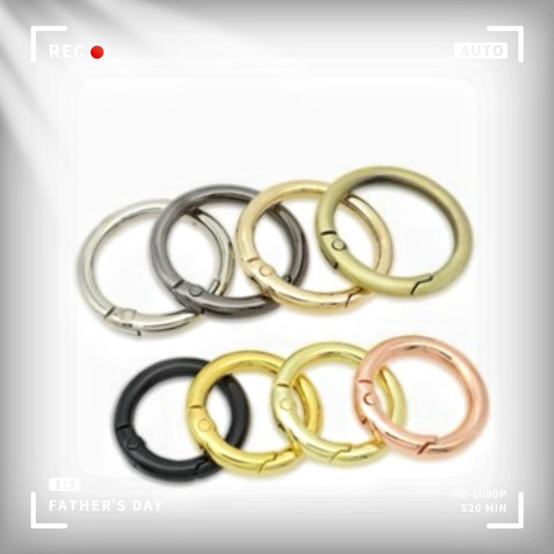 โลหะผสมสังกะสีแหวนสปริงชุบด้วยไฟฟ้าวงกลมเปิดแหวนสุนัขหัวเข็มขัดแหวนกุญแจฮาร์ดแวร์กระเป๋าหัวเข็มขัดโลหะภูเขาหัวเข็มขัดเชือกหัวเข็มขัดทําเองการเชื่อมต่อแหวนอุป