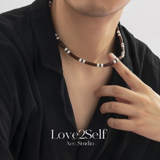 Love2Self X123 แฟชั่น Bohemian สร้อยคอลูกปัดไม้สําหรับผู้ชาย…
