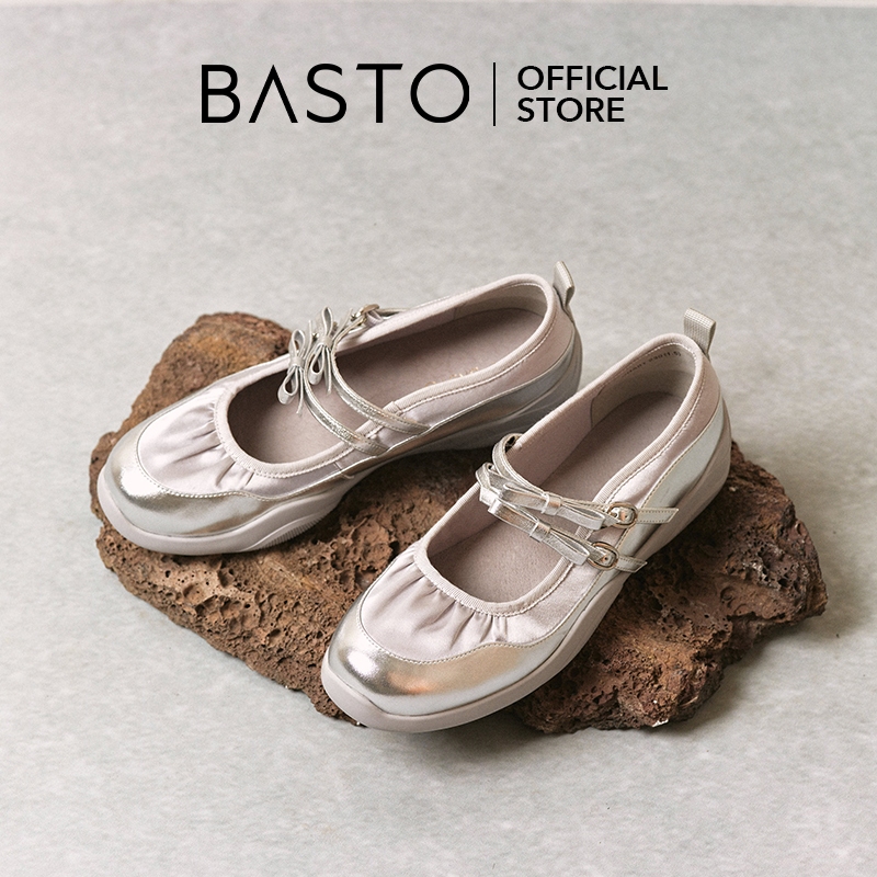 【Starlight】BASTO Women's Mary Jane Platform Shoes รองเท้าแมรี่เจน รองเท้าส้นตึก หัวกลม UHA01
