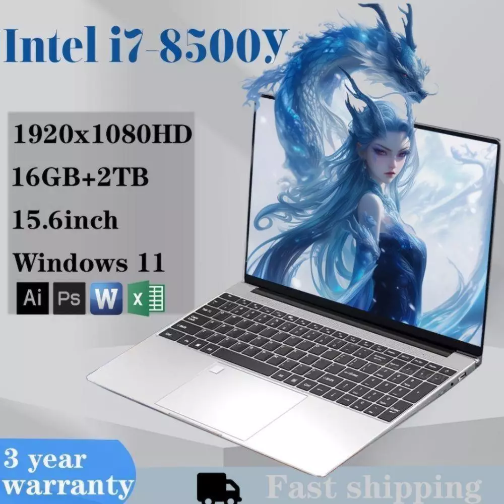 15.6 "แล็ปท็อป Windows 11 Pro คอมพิวเตอร์ Intel Core i7 8500Y 16GB DDR 1TB SSD แล็ปท็อปคอมพิวเตอร์สํานักงาน PC ปลดล็อคลายนิ้วมือโน้ตบุ๊ค