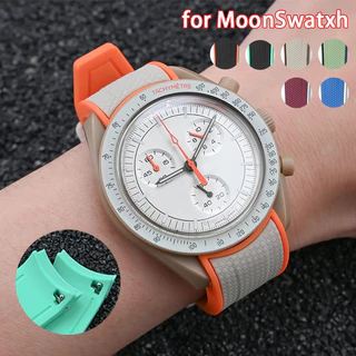 สายซิลิโคนใหม่สําหรับ Omega X Swatch Joint MoonSwatch 20 มม.ผู้ชายผู้หญิง Quick Release โค้ง End สายนาฬิกาสร้อยข้อมือสําหรับ Rolex สําหรับ Seamaster 300