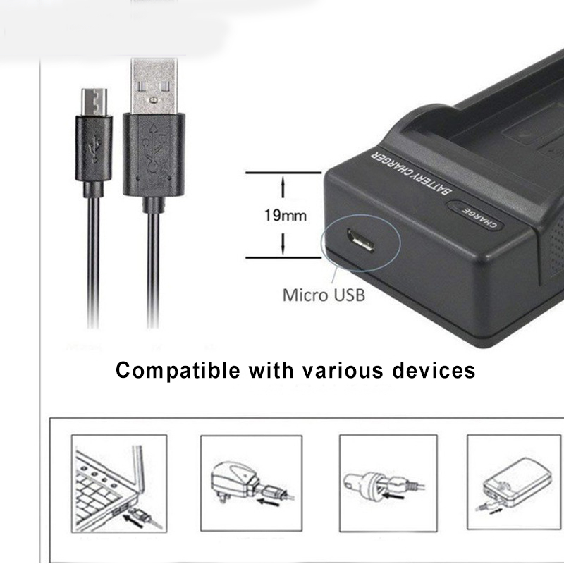 Puantes EN-EL19 ซ็อกเก็ตเดียวเครื่องชาร์จ USB + แบตเตอรี่การจับคู่ Nikon S3100/S3200/S3300/S3500/S4150/S4200/S4300/S4500/S5200/S6400/S6500