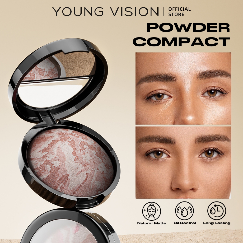 YOUNG VISION รองพื้นแป้งอบ 4 สี Natural Matte Oil Control Contouring Powder