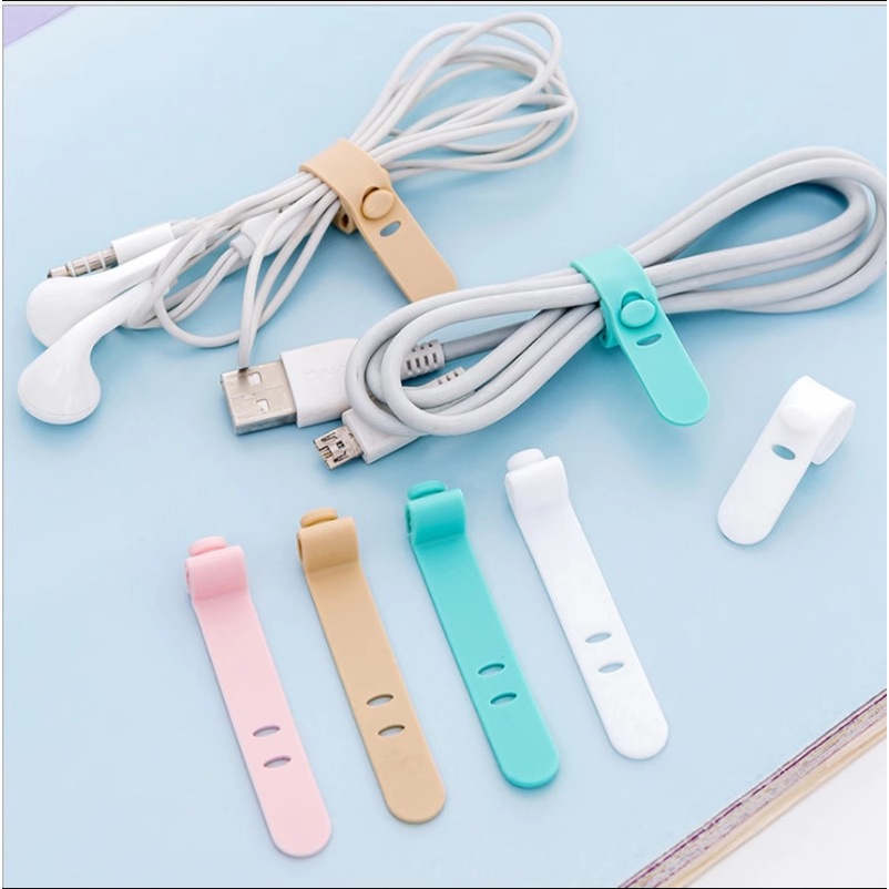 One ชิ้นหูฟังโทรศัพท์มือถือสายข้อมูลสายเก็บ Bundle ฝาครอบป้องกันสายไฟสีสุ่ม